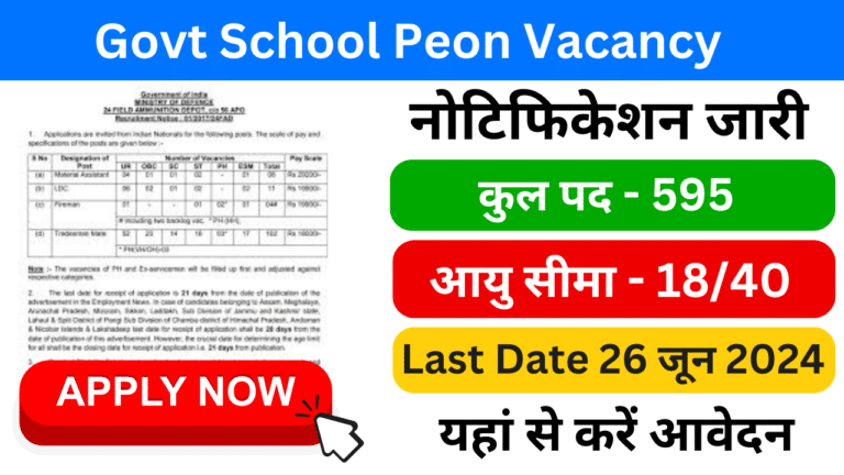 Govt School Peon Vacancy