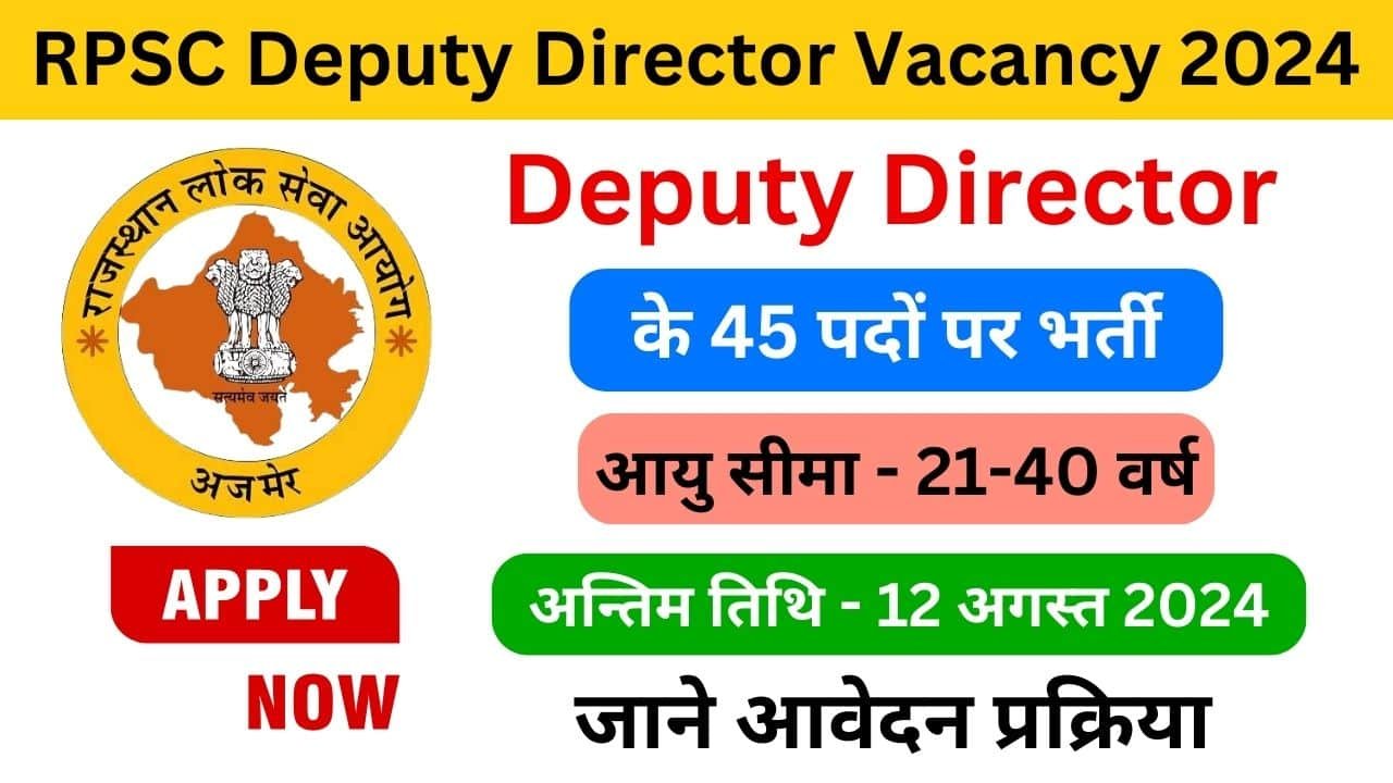 RPSC Deputy Director Vacancy 2024 haryanagovt.com