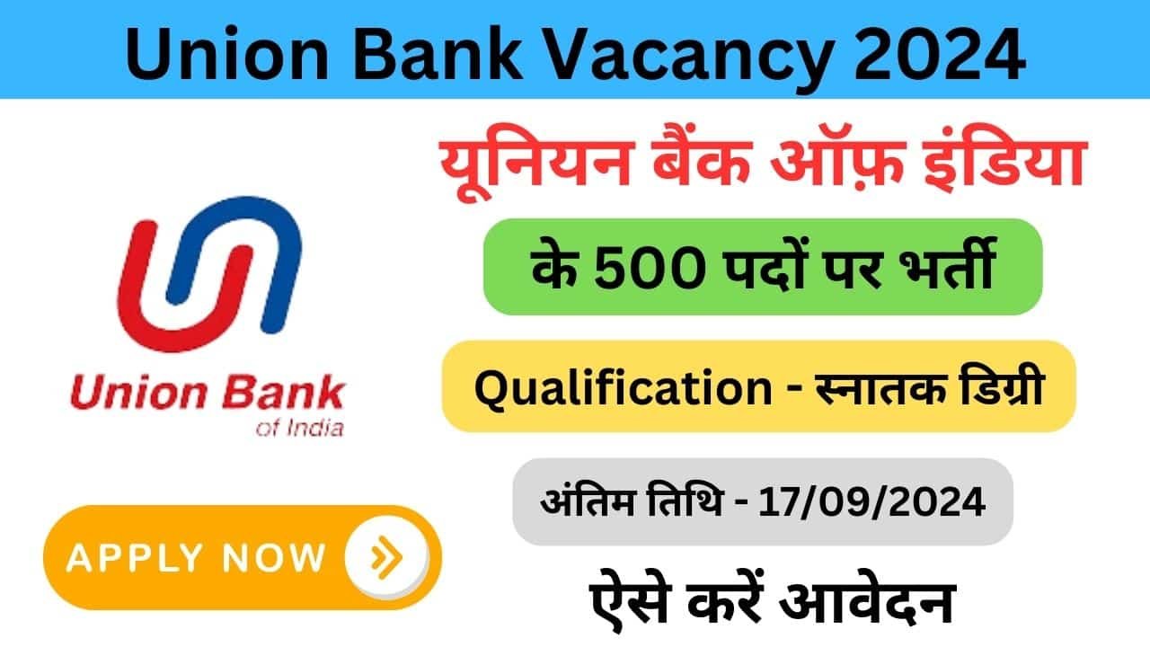 Union Bank Vacancy 2024 haryanagovt.com