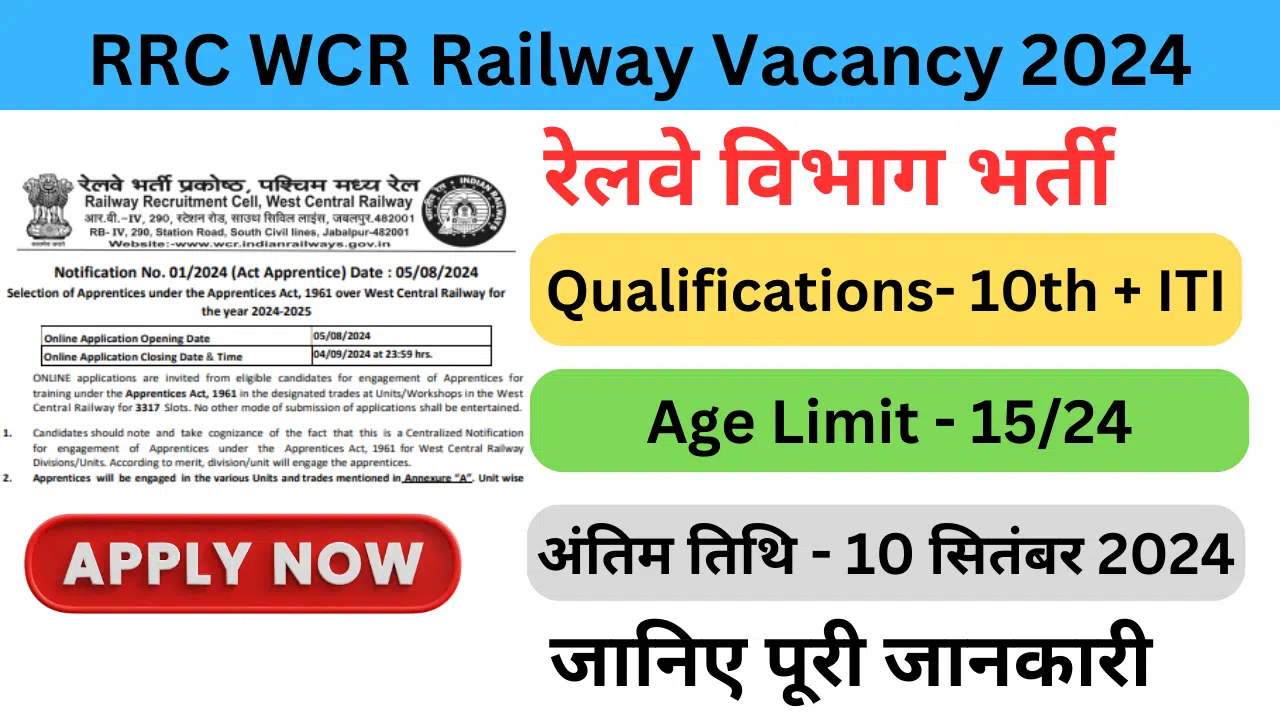 RRC WCR Railway Vacancy 2024