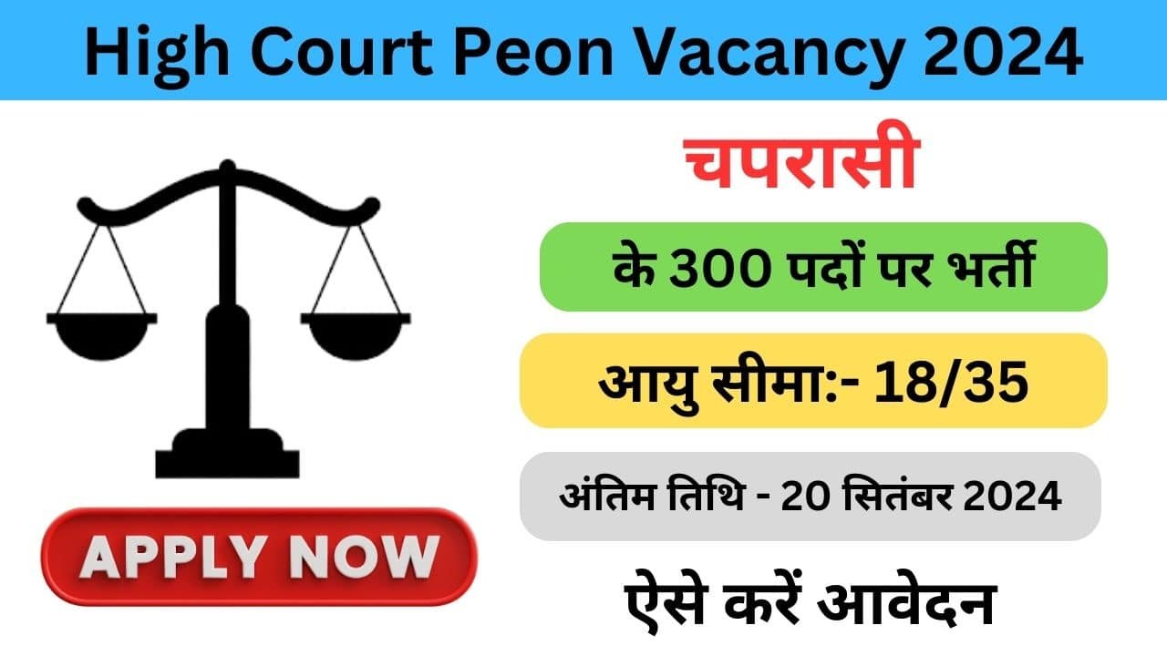 High Court Peon Vacancy 2024 haryanagovt.com