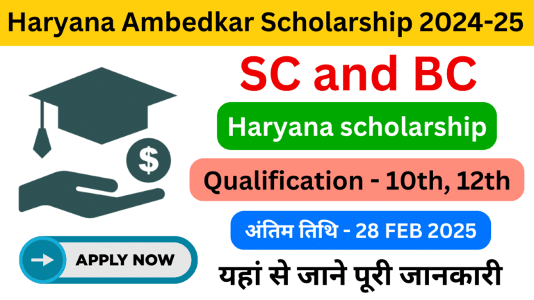 Haryana Ambedkar Scholarship Online Form 2024-25 - Haryana Govt