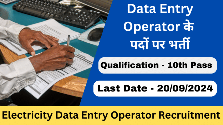 Electricity Data Entry Operator Recruitment - Haryana Govt